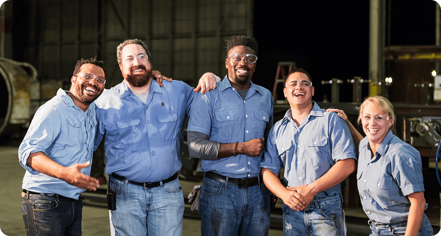 AC Solutions employees posing for a team photo at Lexington, SC office.